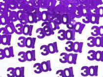 KONFETY NAROZENINOVÉ "30" LET  -15 g fialové - Jubilejní narozeniny