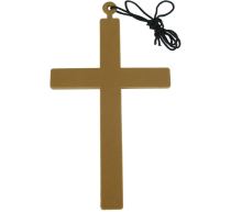 Kříž na krk - plastový 22 cm - Klobouky, helmy, čepice