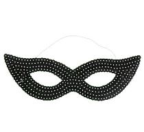Škraboška s flitry černá - Karnevalové masky, škrabošky