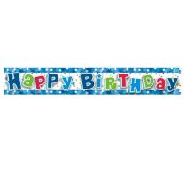 HAPPY BIRTHDAY - narozeniny - banner - girlanda 180 cm modrá - Girlandy