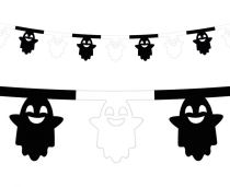 Girlanda duchové - bíločerná - Halloween - Ghost - 360 cm - Halloween dekorace