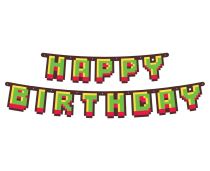 Girlanda - Happy Birthday - narozeniny - Minecraft - 160cm - Girlandy
