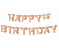Girlanda narozeniny - Happy Birthday - růžovozlatá - rose gold, 11x160 cm - Narozeniny 50.let