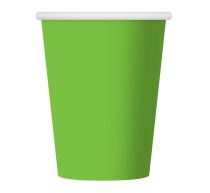 Kelímky zelené 250 ml - 6 ks - Papírové