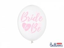 Balónky latexové s růžovým nápisem - Bride to be - Rozlučka se svobodou - 30cm - 6 ks - Svatby