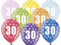 Silné Balónky 30cm metalické mix - narozeniny - Birthday No.30 - Narozeniny