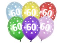Silné Balónky 30cm metalické mix - narozeniny - Birthday No.60 - Jubilejní narozeniny