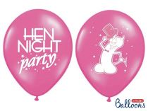 Silné Balónky 30 cm PASTEL RŮŽOVÉ potisk HEN NIGHT party - 1ks - Rozlučka se svobodou - Party make - up