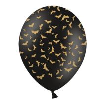 Latexové balónky černé - netopýři - Halloween - 30 cm - 6 ks - Horrorová párty