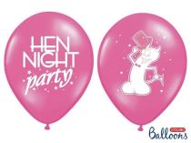 Balónky latexové 30 cm PASTEL RŮŽOVÉ potisk HEN NIGHT party - Rozlučka se svobodou (6 ks) - Party make - up