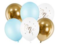 Sada latexových balónků - 1.narozeniny - kluk - chlapeček - 6 ks - 30 cm - Nelicence