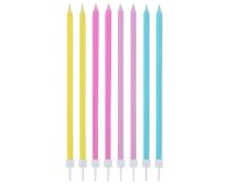 Narozeninové svíčky - pastelové - makronky - 14,5 cm - 16 ks