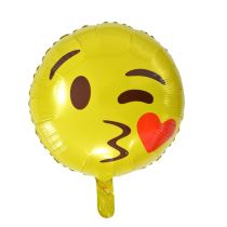 Balón foliový Smajlík - smile - Kiss - polibek - 45 cm - Balónky