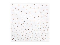 Ubrousky bílé s růžovo-zlatými puntíky, 33x33 cm - 20 ks - Narozeniny