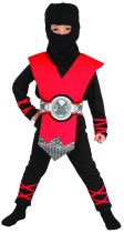 Kostým dětský Ninja červený 92-104 cm - Karnevalové kostýmy pro dospělé