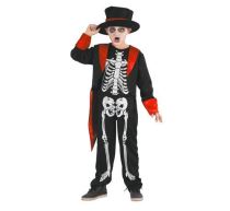 Kostým Kostlivec džentlmen 130/140 cm - Karnevalové kostýmy pro děti