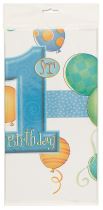 Ubrus 1. narozeniny - kluk - 137 x 213 cm - modrý - Happy birthday - 1. Narozeniny kluk