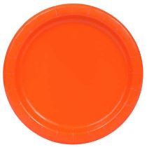 Talíře oranžové 22 cm - 8 ks - BBQ party / jednorázové nádobí