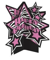3D DEKORACE - Happy Birthday - narozeniny - ZEBRA - 35 cm - Latex