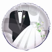 Balónek foliový - Svatba stříbrný - 45 cm - Nelicence