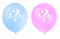 Balónky Gender reveal "Girl or Boy" - "Holka nebo kluk" 8ks - 30 cm - Papírové
