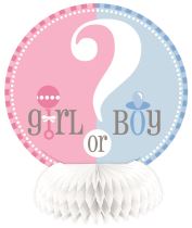 Dekorace na stůl Gender reveal "Girl or Boy" - "Holka nebo kluk" 4 ks - Papírové