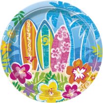 TALÍŘE  - HULA BEACH PARTY - 8ks 17,5cm - HAWAII - Havajská párty