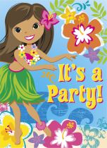 POZVÁNKY  - HULA BEACH PARTY - 8ks - Havajská párty