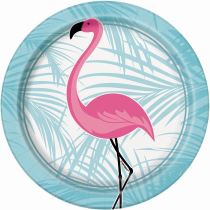 Talíře Plaměňák - Flamingo - 8 ks 17 cm - Nelicence