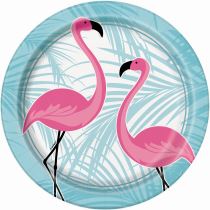 Talíře Plameňák - Flamingo - 8 ks 22,5 cm - Nafukovací doplňky
