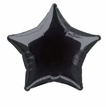 Foliový balón 45 cm hvězda černá - Fóliové