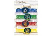 Gumové náramky Harry Potter - čaroděj - 4 ks - Masky, škrabošky, brýle