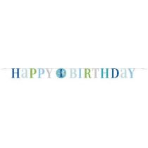 Girlanda 1. narozeniny - Happy Birthday - KLUK - modrá - 182 cm - Nelicence