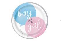 Talíře Gender Reveal - Boy or Girl - Kluk nebo Holka - 22 cm - 8 ks - Balónky