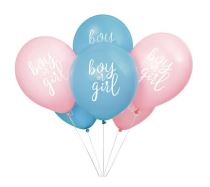 Latexové balónky Gender reveal - Boy or Girl -  Kluk nebo holka - 8 ks - 30 cm - Gender reveal - Holka nebo kluk