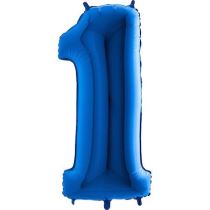 Balón foliový číslice MODRÁ - BLUE 102 cm  - 1 - Číslice