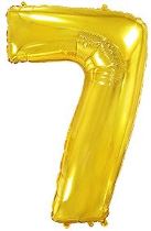 Balón foliový číslice ZLATÁ - GOLD 102 cm - 7 - Latex