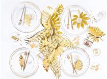 Dekorace Tropické listy Aloha  - zlaté - Hawaj - Hawaii - 21 ks - Čelenky, věnce, spony, šperky