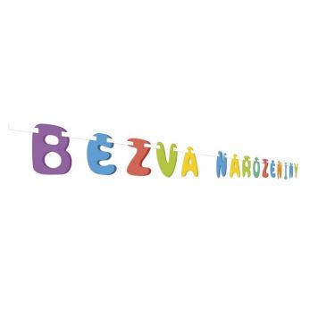 Girlanda BEZVA NAROZENINY - Happy birthday - 250 cm