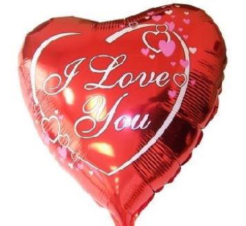 Balón foliový 45 cm  Srdce "I LOVE YOU" - Valentýn