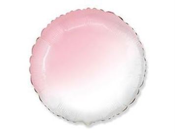 Balón fóliový kulatý ombré - růžovobílý - 48 cm