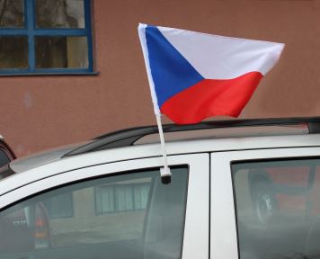 Vlajka ČR na okna auta, set 2ks