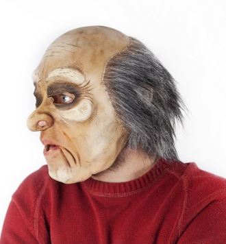 Maska muž s vlasy s pohyblivou mimikou - Halloween