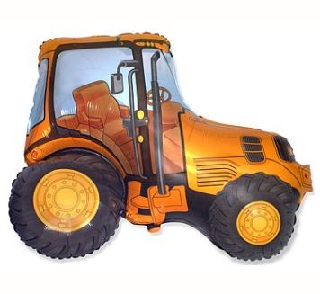 Balón foliový 60 cm Traktor - farma - oranžový
