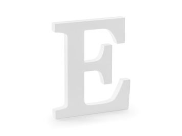Dřevěné písmeno "E" - bílé, 17 x 20 cm