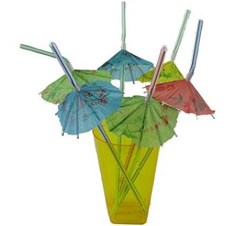 Slámky - brčka s deštníky 6 ks