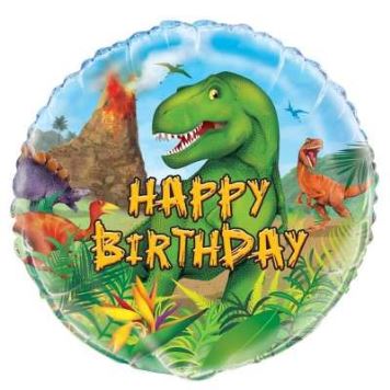 Balon foliový narozeniny - Happy Birthday - DINOSAURUS - 45 cm