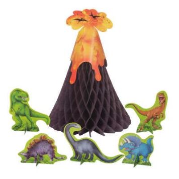 Papírová dekorace sopka + dinosauři / DINOSAURUS