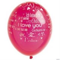 Balónky I LOVE YOU - 19 jazyků / 100 ks v balení - Valentýn - Párty program