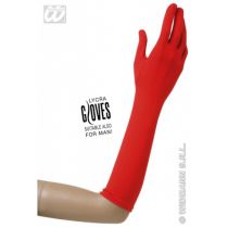 Rukavice červené 37 cm - Punčocháče, rukavice, kabelky